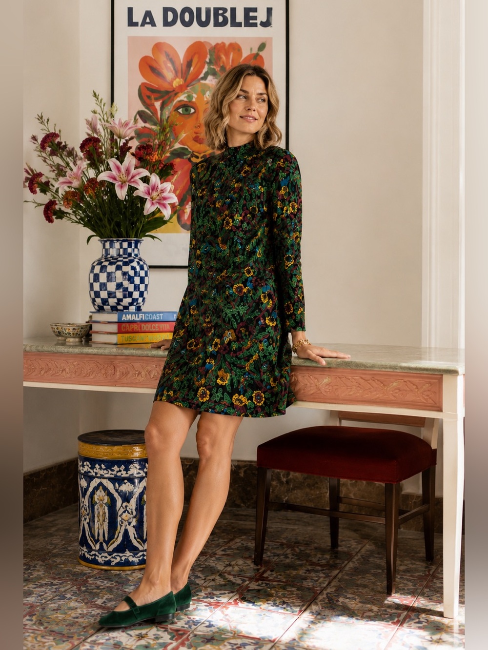 NWT La DoubleJ Suitcase Dress in Night Garden size XL